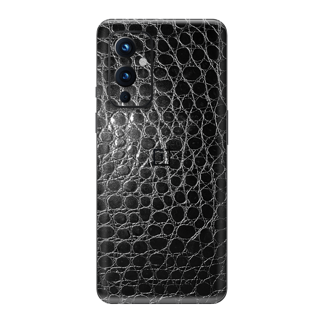 OnePlus 9 Luxuria Black Leather Alligator 3D Textured Skin Wrap Sticker Decal Cover Protector by EasySkinz