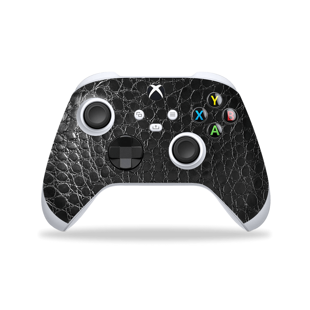 XBOX Series S CONTROLLER Skin - Luxuria Black Leather Alligator Skin Wrap Decal Protector | EasySkinz