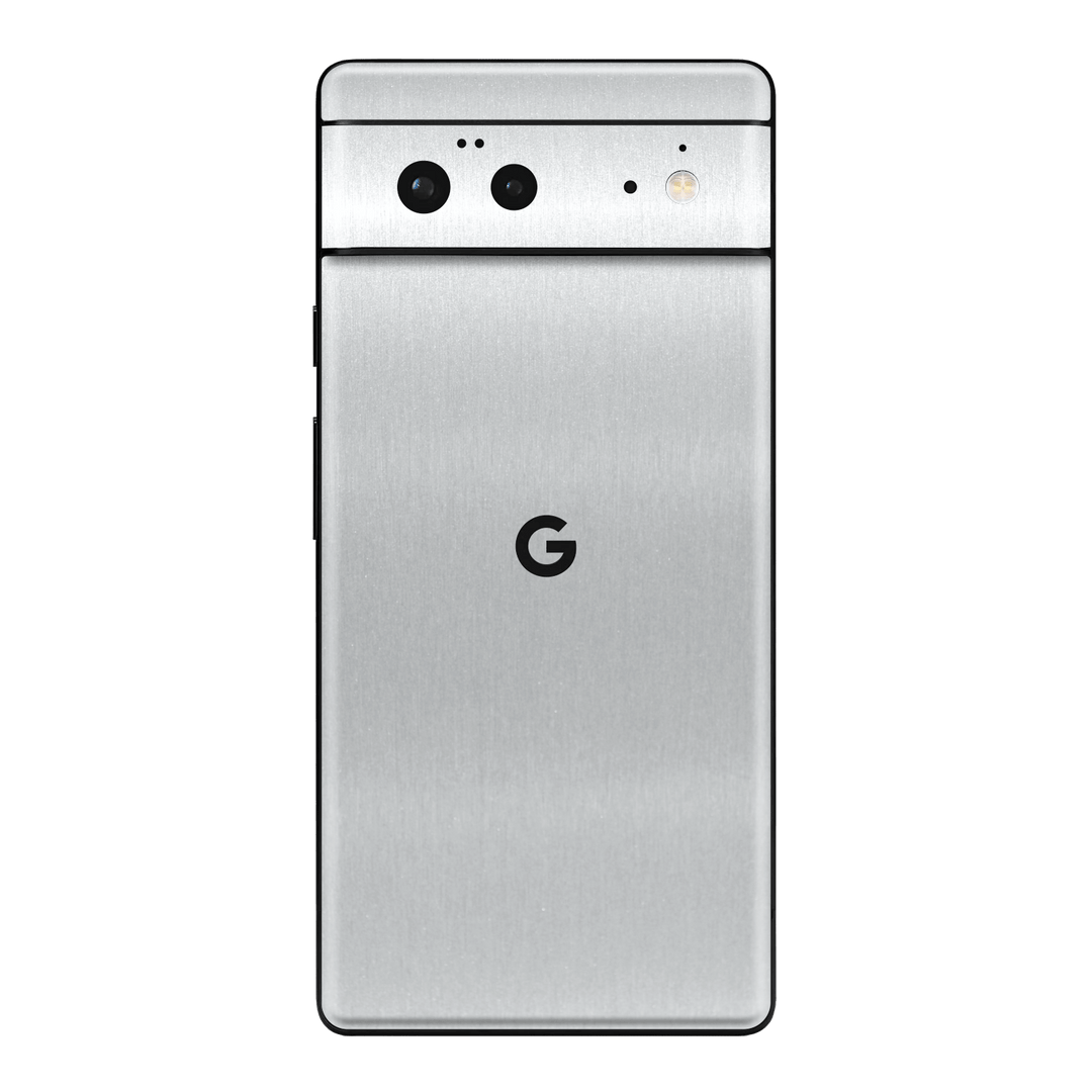 Google Pixel 6 Brushed Metal Aluminium Metallic Skin Wrap Sticker Decal Cover Protector by EasySkinz | EasySkinz.com