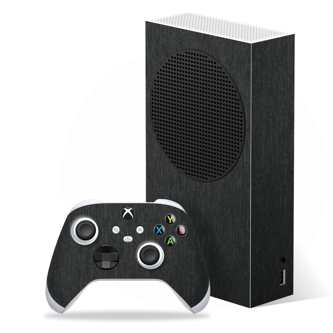 XBOX Series S (2020) Brushed Metal BLACK Metallic Skin, Wrap, Decal, Protector, Cover by EasySkinz | EasySkinz.com