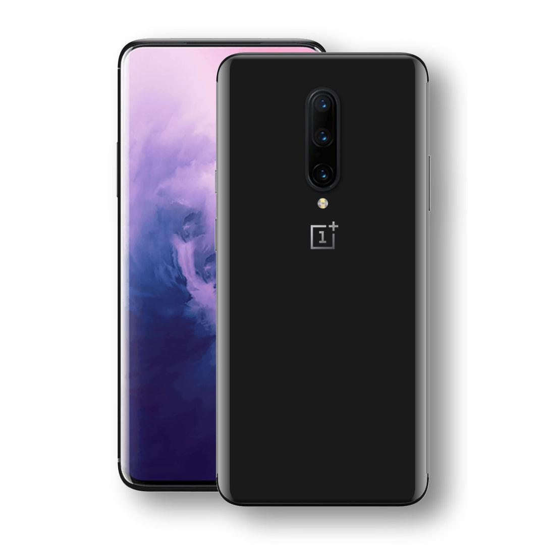 OnePlus 7 PRO Black Glossy Gloss Finish Skin, Decal, Wrap, Protector, Cover by EasySkinz | EasySkinz.com