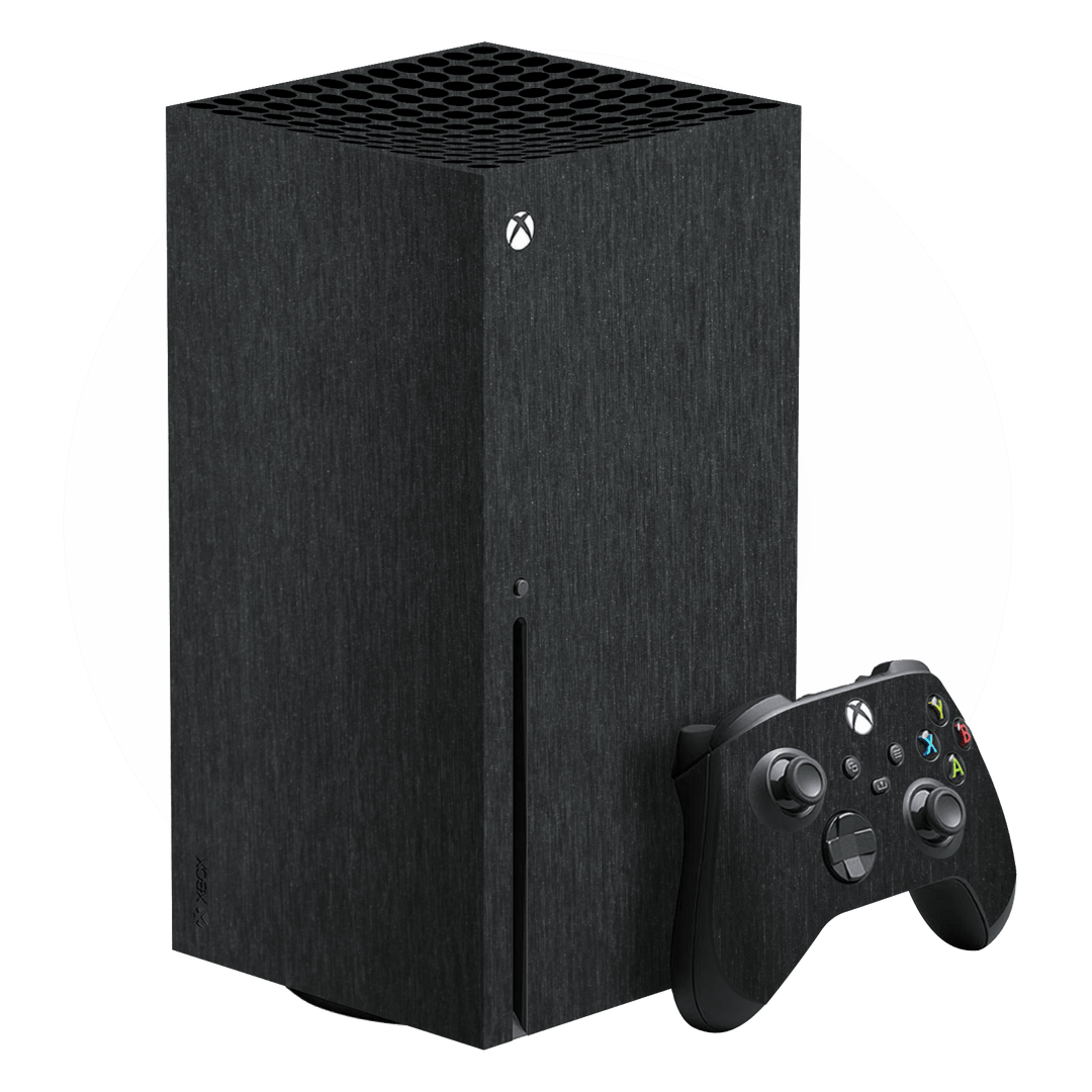 XBOX Series X Brushed Metal BLACK Metallic Skin, Wrap, Decal, Protector, Cover by EasySkinz | EasySkinz.com