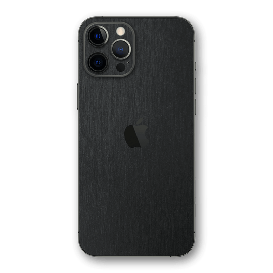 iPhone 12 PRO BRUSHED BLACK Metallic Skin - Premium Protective Skin Wrap Sticker Decal Cover by QSKINZ | Qskinz.com