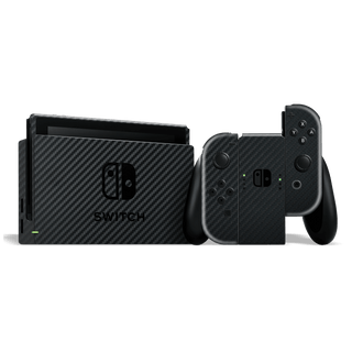 Nintendo SWITCH 3D Textured CARBON Fibre Skin - BLACK