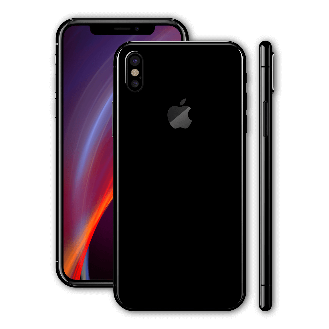 iPhone X Luxuria JET BLACK High Gloss Finish Skin Wrap Decal Protector | EasySkinz