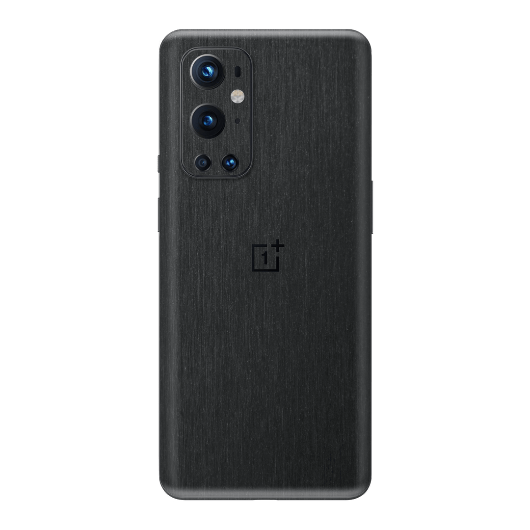 OnePlus 9 Pro Brushed Metal Black Metallic Skin Wrap Sticker Decal Cover Protector by EasySkinz