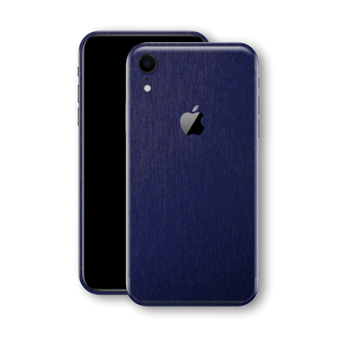 iPhone XR Brushed Metal BLUE Metallic Skin, Wrap, Decal, Protector, Cover by EasySkinz | EasySkinz.com