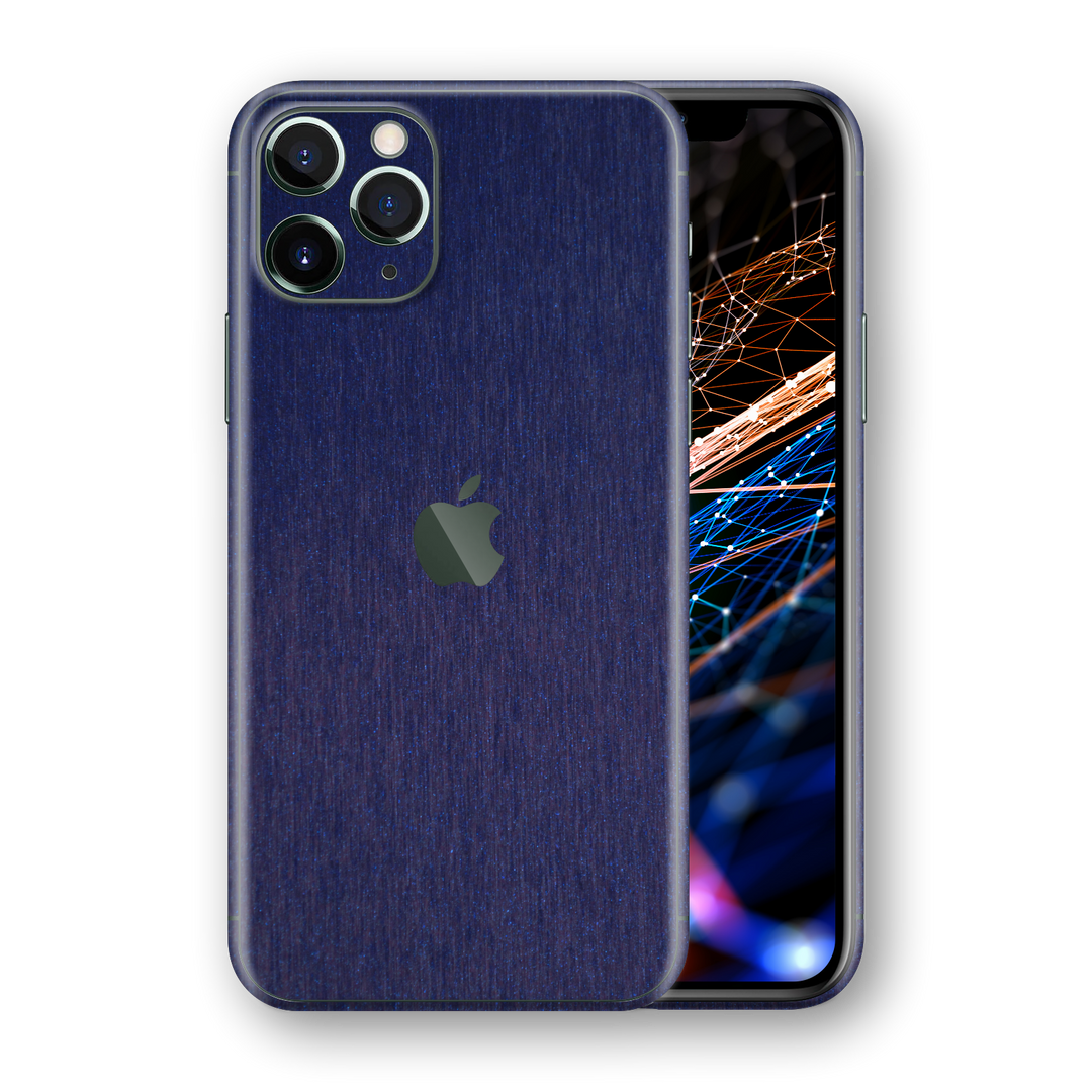 iPhone 11 PRO MAX Brushed Metal BLUE Metallic Skin, Wrap, Decal, Protector, Cover by EasySkinz | EasySkinz.com  Edit alt text