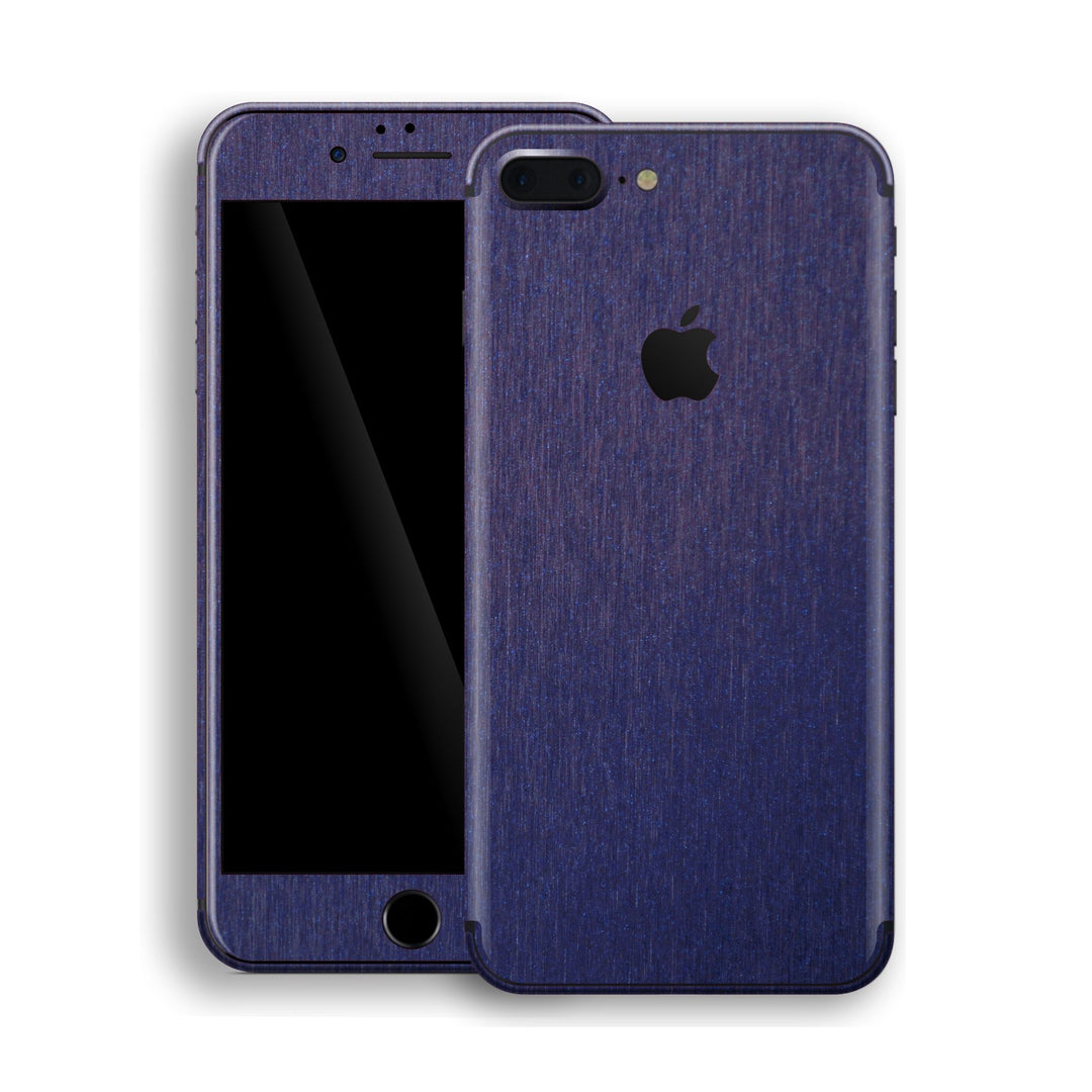 iPhone 8 Plus Brushed Blue Metallic Skin, Decal, Wrap, Protector, Cover by EasySkinz | EasySkinz.com