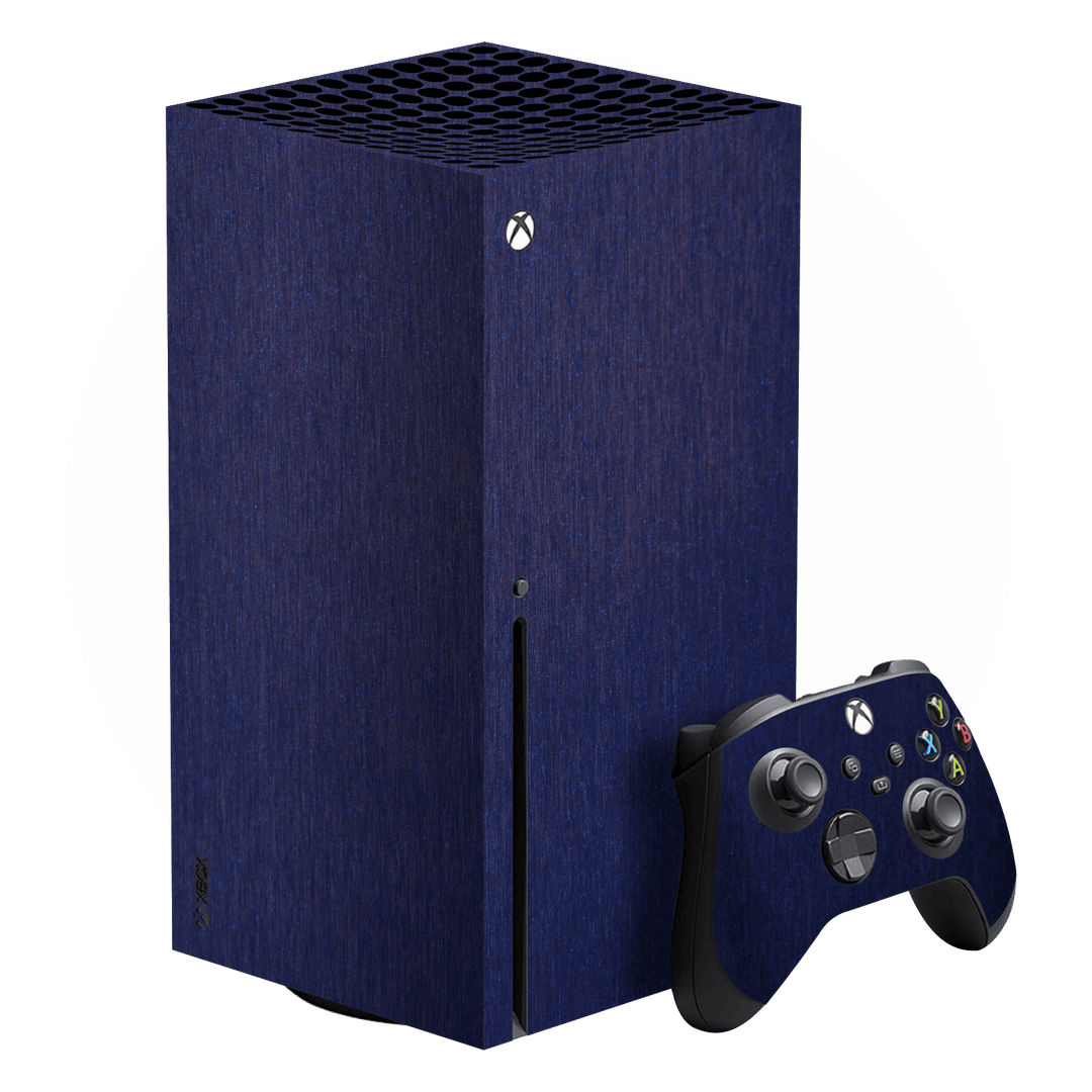 XBOX Series X Brushed Metal BLUE Metallic Skin, Wrap, Decal, Protector, Cover by EasySkinz | EasySkinz.com  Edit alt text