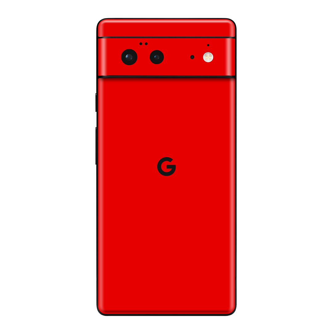 Google Pixel 6 Gloss Glossy Bright Red Skin Wrap Sticker Decal Cover Protector by EasySkinz | EasySkinz.com