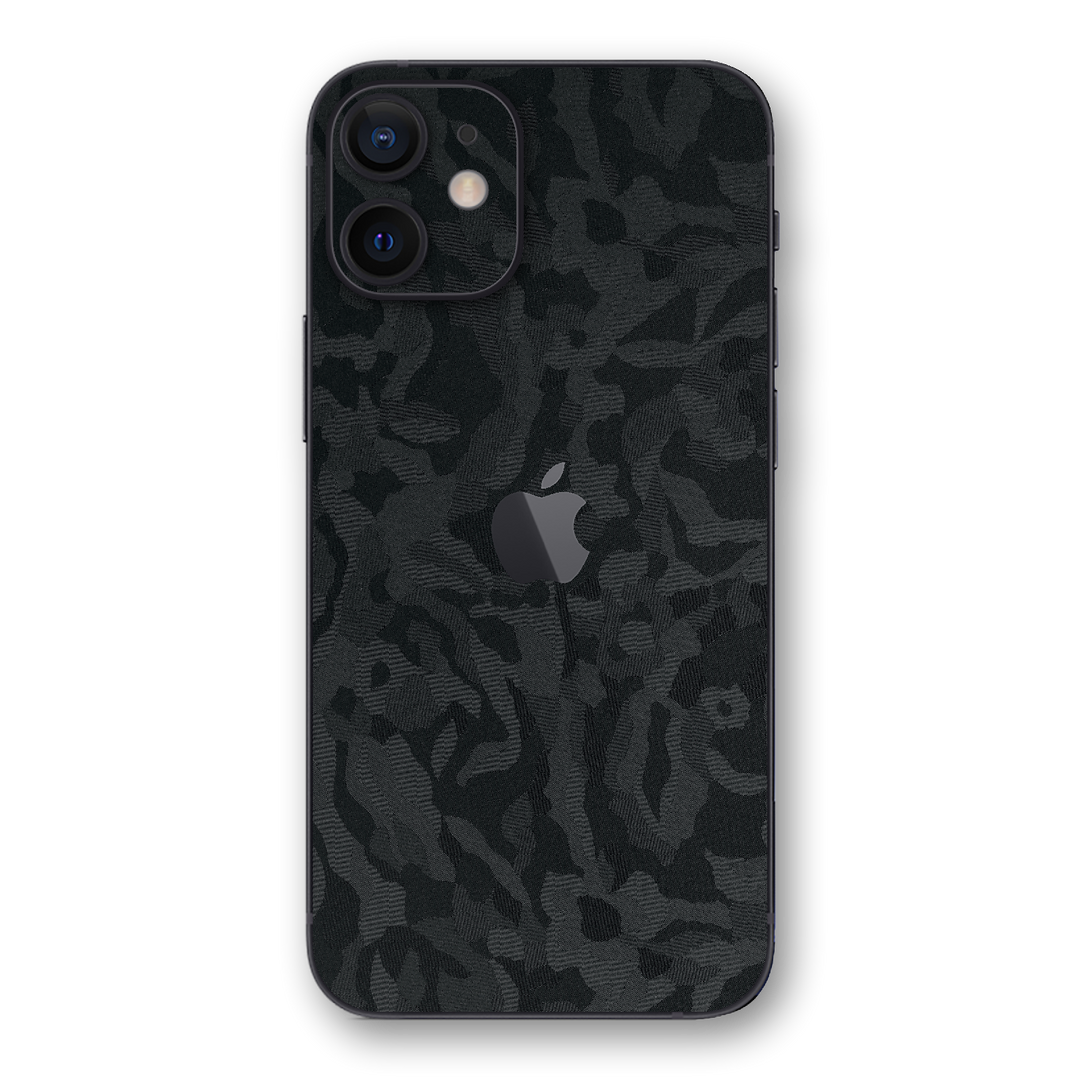 iPhone 12 Luxuria BLACK CAMO 3D TEXTURED Skin - Premium Protective Skin Wrap Sticker Decal Cover by QSKINZ | Qskinz.com