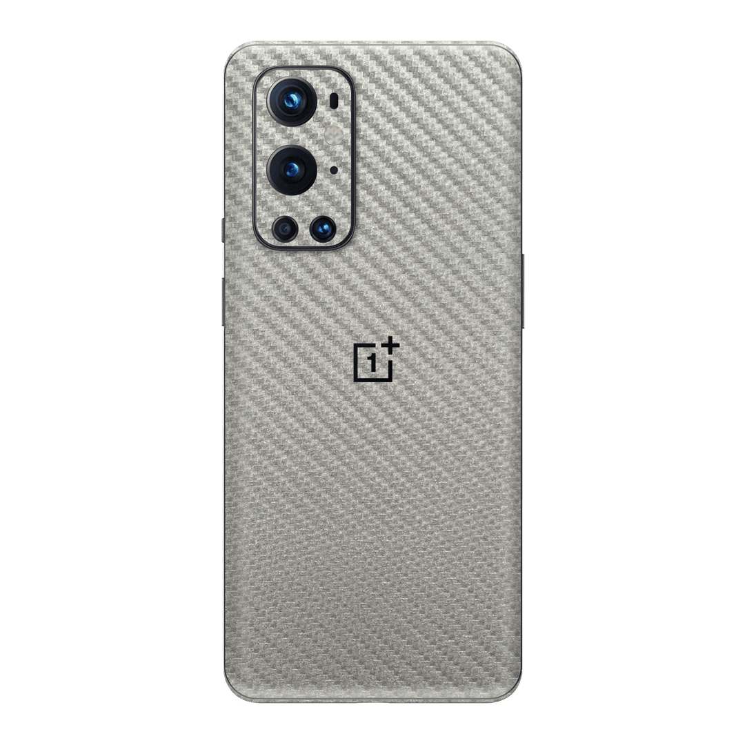 OnePlus 9 Pro Metallic Grey 3D Textured Carbon Fibre Fiber Skin Wrap Sticker Decal Cover Protector by EasySkinz