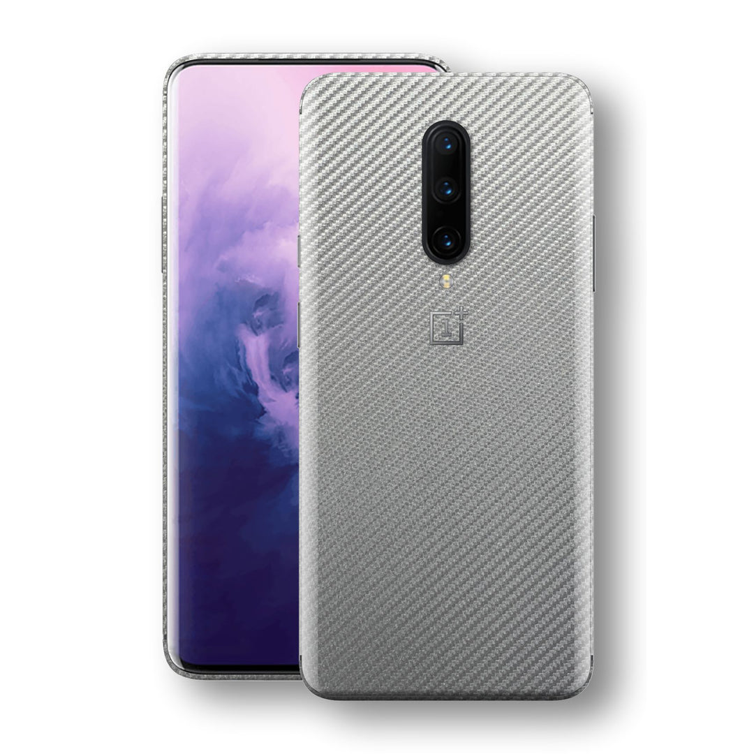 OnePlus 7 PRO 3D Textured Metallic Grey Carbon Fibre Fiber Skin, Decal, Wrap, Protector, Cover by EasySkinz | EasySkinz.com