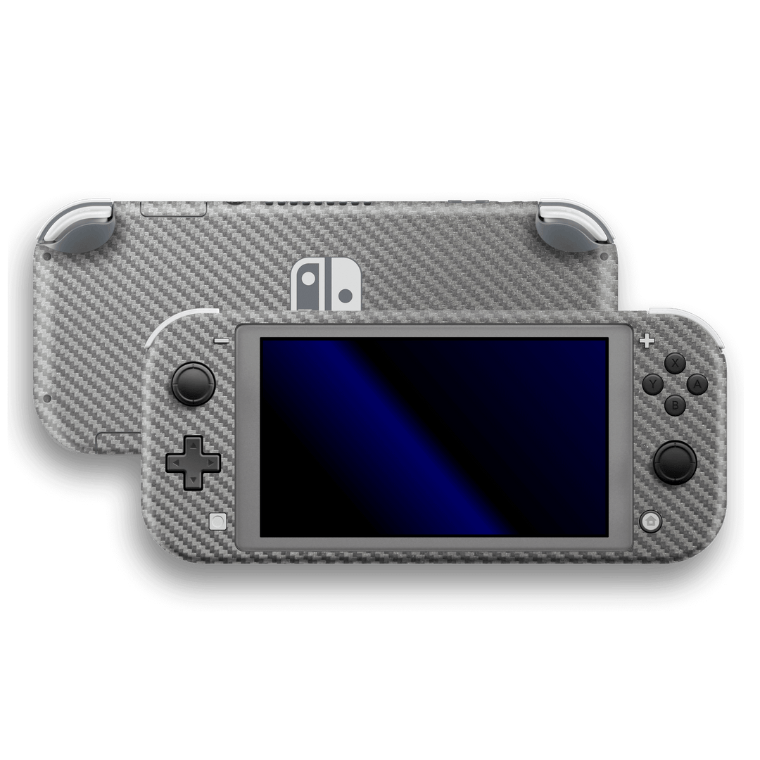 Nintendo Switch LITE Grey 3D Textured CARBON Fibre Fiber Skin Wrap Sticker Decal Cover Protector by EasySkinz