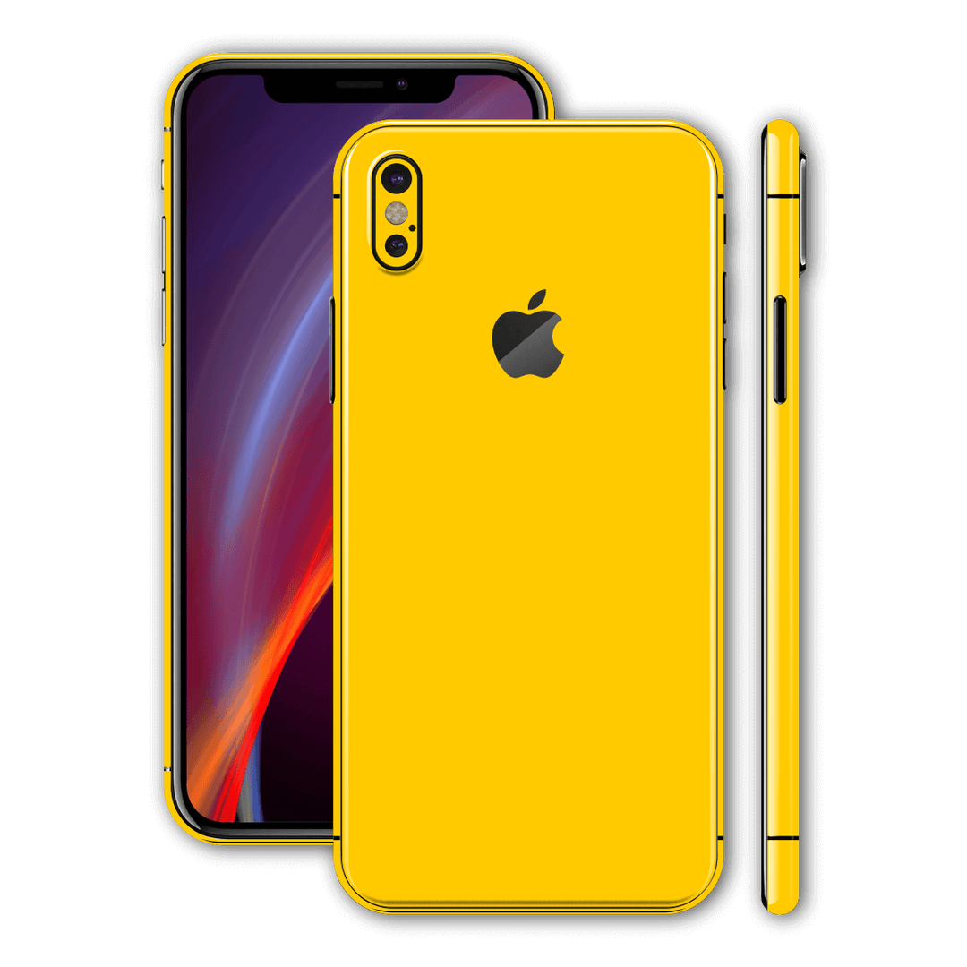 iPhone X Glossy Golden Yellow Skin, Wrap, Decal, Protector, Cover by EasySkinz | EasySkinz.com