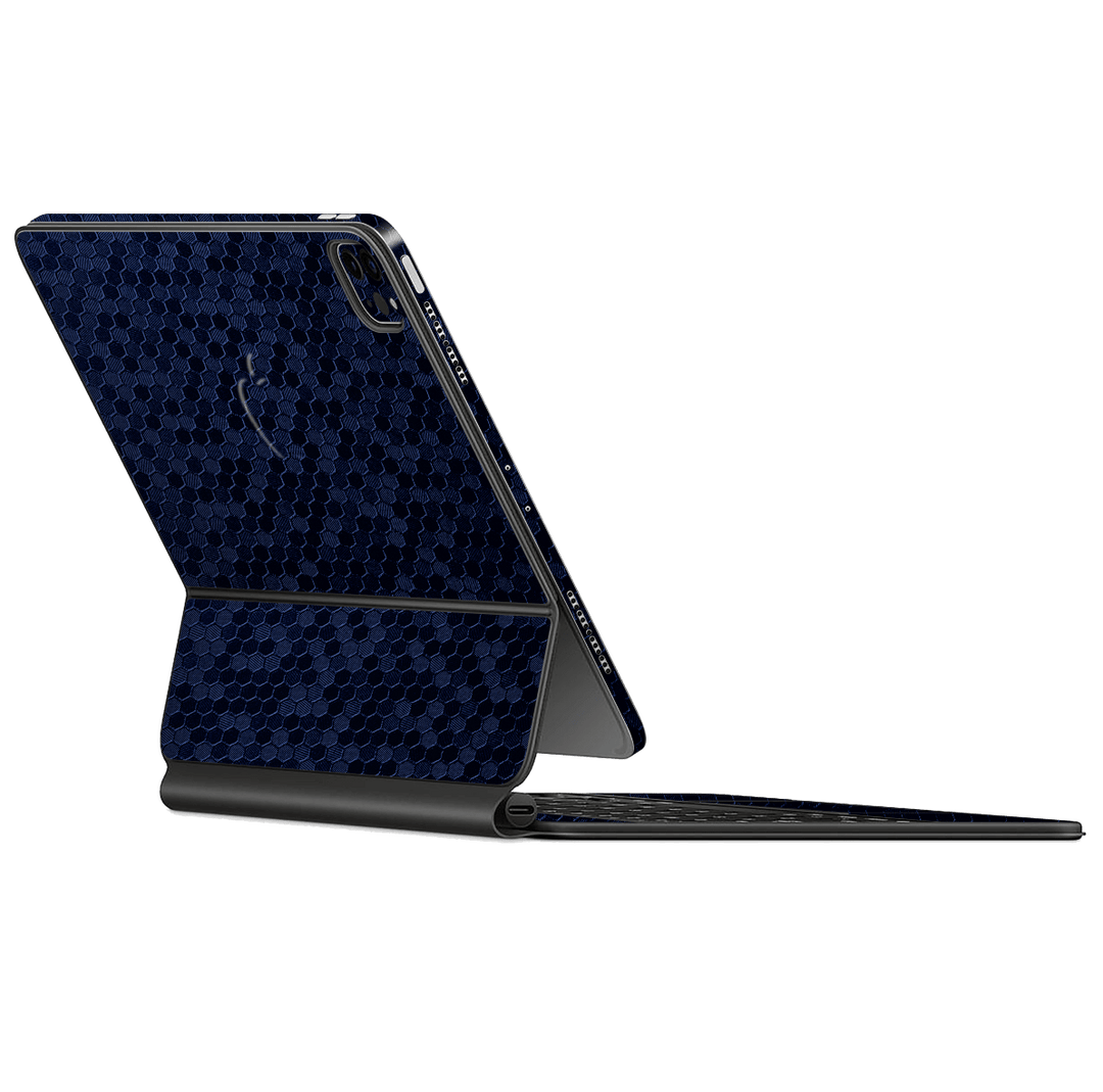 Apple Magic Keyboard for iPad Pro 11" (Gen 1-2) Luxuria Navy Blue HONEYCOMB 3D Textured Skin Wrap Decal Protector | EasySkinz