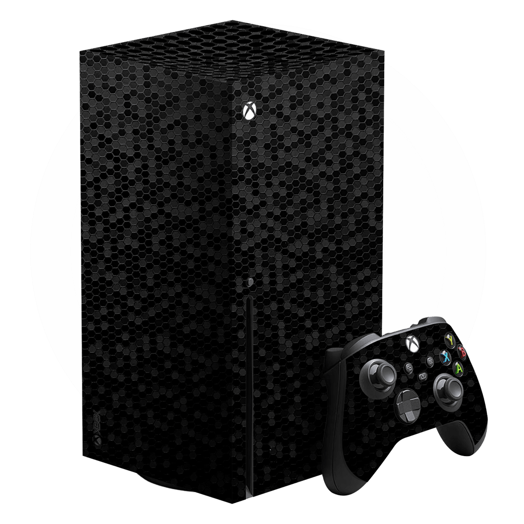 XBOX Series X Luxuria BLACK Honeycomb 3D Textured Skin Wrap Sticker Decal Cover Protector by EasySkinz