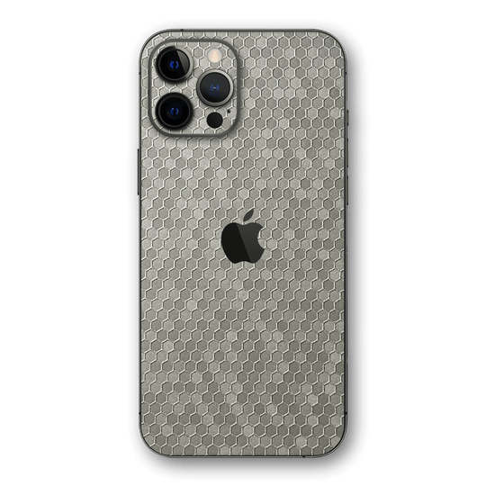 iPhone 12 PRO LUXURIA SILVER HONEYCOMB 3D TEXTURED Skin - Premium Protective Skin Wrap Sticker Decal Cover by QSKINZ | Qskinz.com