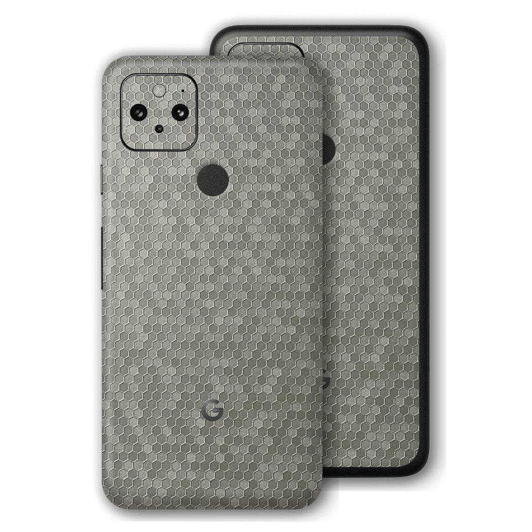 Pixel 5 SILVER Honeycomb 3D Textured Skin Wrap Sticker Decal Cover Protector by EasySkinz