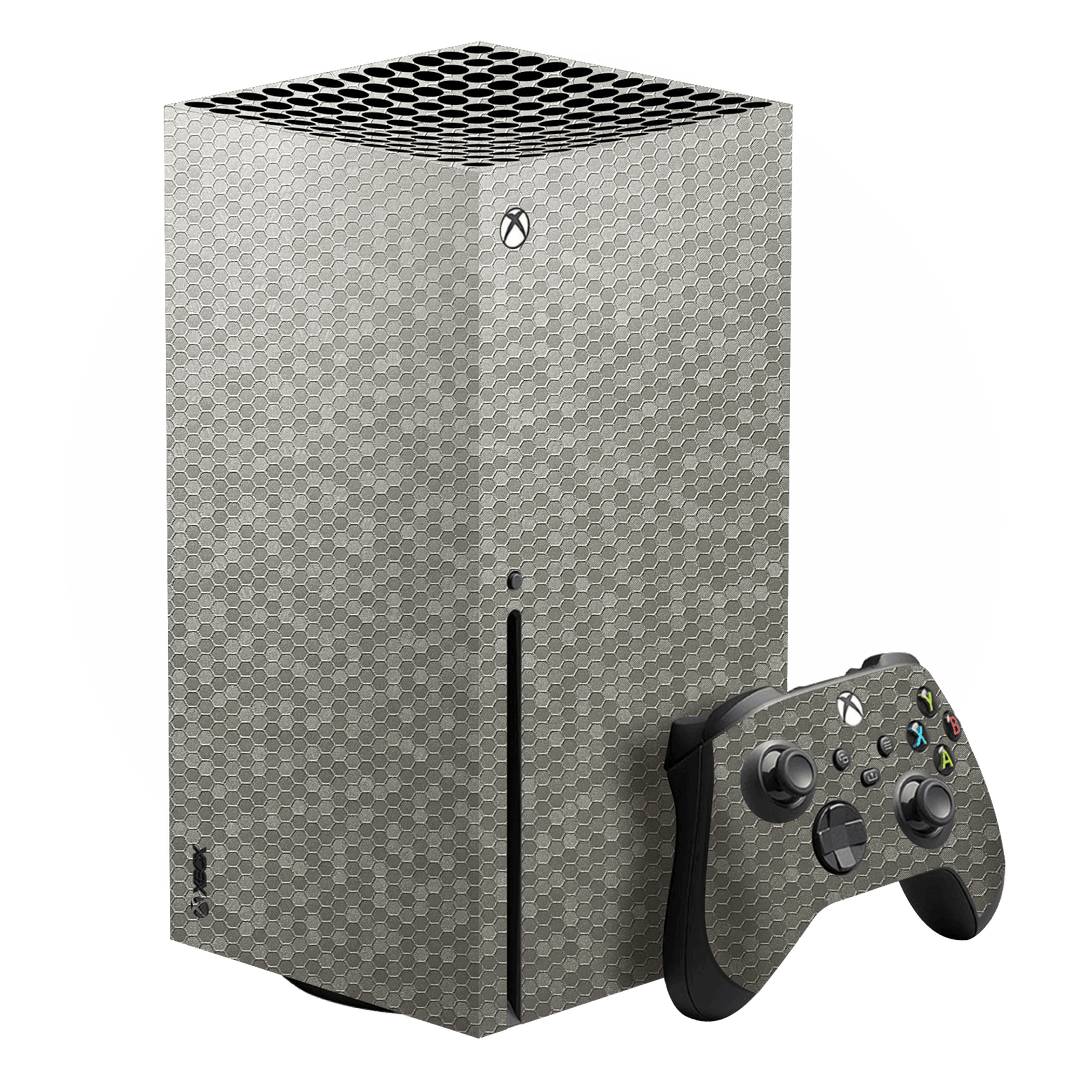 XBOX Series X SILVER Honeycomb 3D Textured Skin Wrap Sticker Decal Cover Protector by EasySkinz