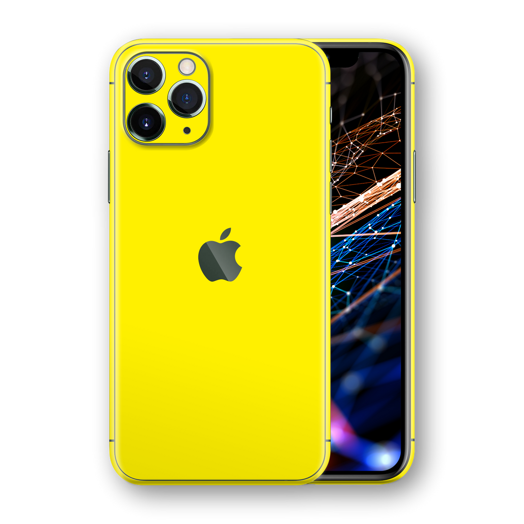 iPhone 11 Pro MAX Glossy Lemon Yellow Skin, Wrap, Decal, Protector, Cover by EasySkinz | EasySkinz.com  Edit alt text