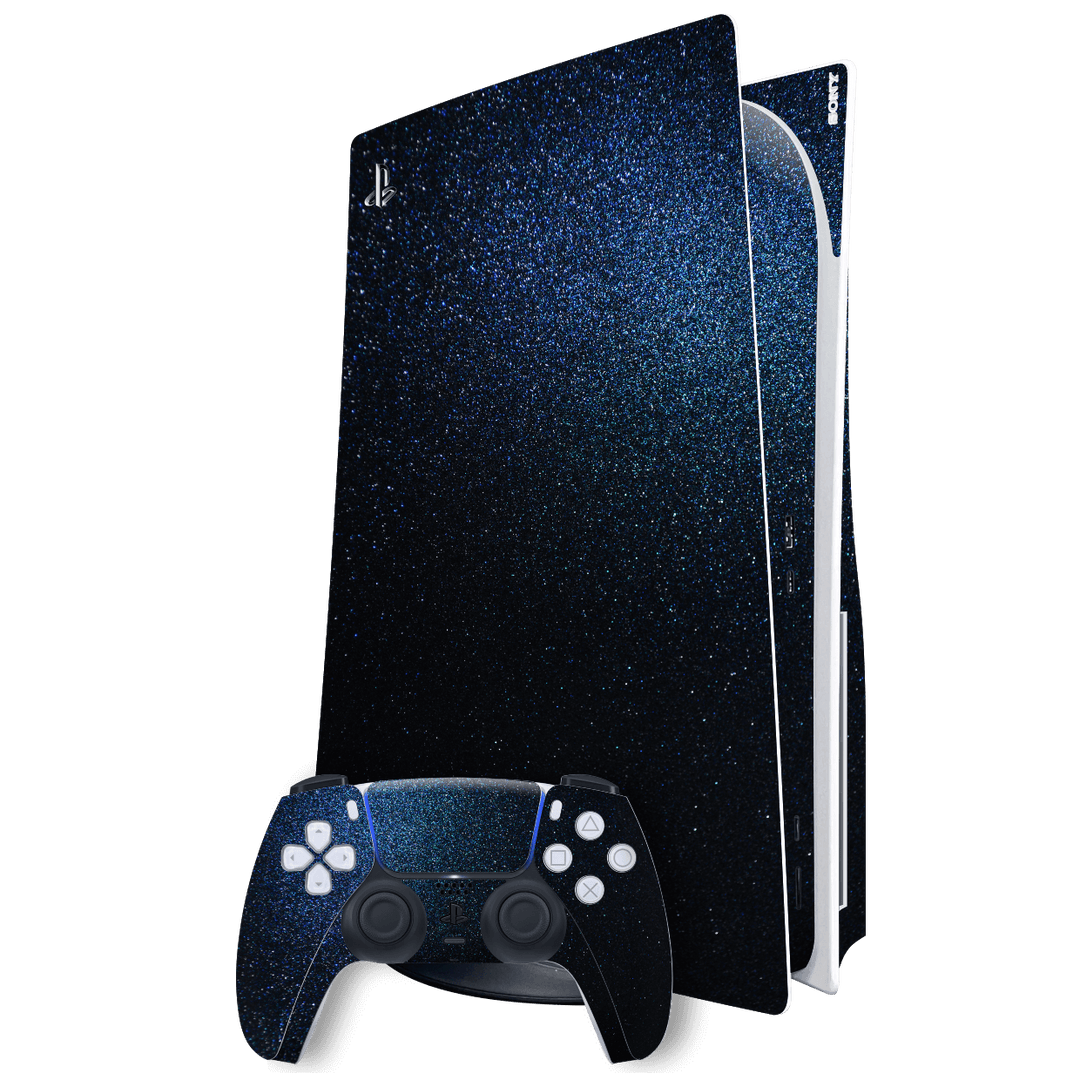 Playstation 5 (PS5) DISC Edition Midnight Blue Metallic Gloss Finish Skin Wrap Sticker Decal Cover Protector by EasySkinz | EasySkinz.com