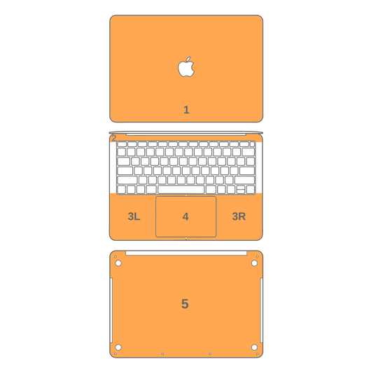 MacBook Pro 13" (No Touch Bar, 2016-2018) 3D Textured CARBON Fibre Skin - BLACK