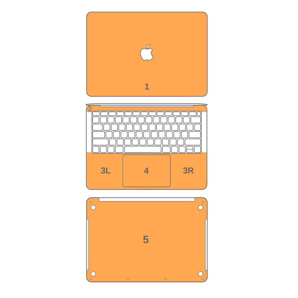 MacBook Pro 15" Touch Bar Glossy FIERY ORANGE Tuning Metallic Skin