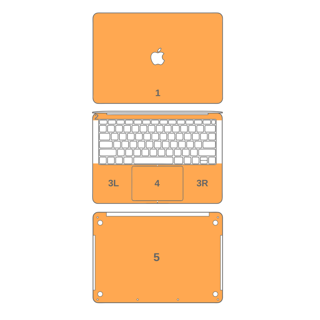 MacBook Pro 15" Touch Bar Glossy FIERY ORANGE Tuning Metallic Skin