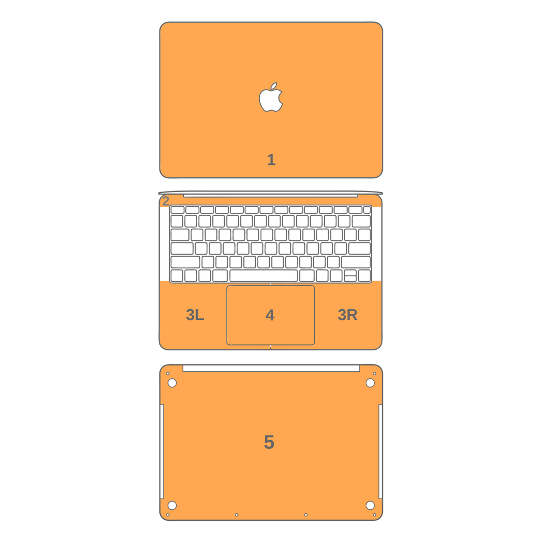 MacBook Air 13" (2018-2019) GLOSSY FIERY ORANGE Tuning Metallic Skin