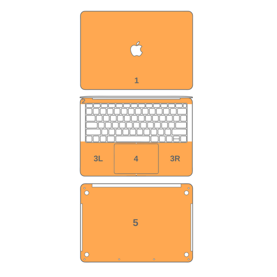 MacBook Pro 13" (No Touch Bar, 2016-2018) GLOSSY Orange Skin