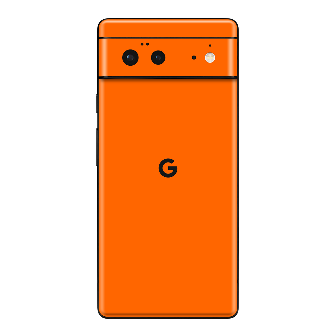 Google Pixel 6 Gloss Glossy Orange Skin Wrap Sticker Decal Cover Protector by EasySkinz | EasySkinz.com