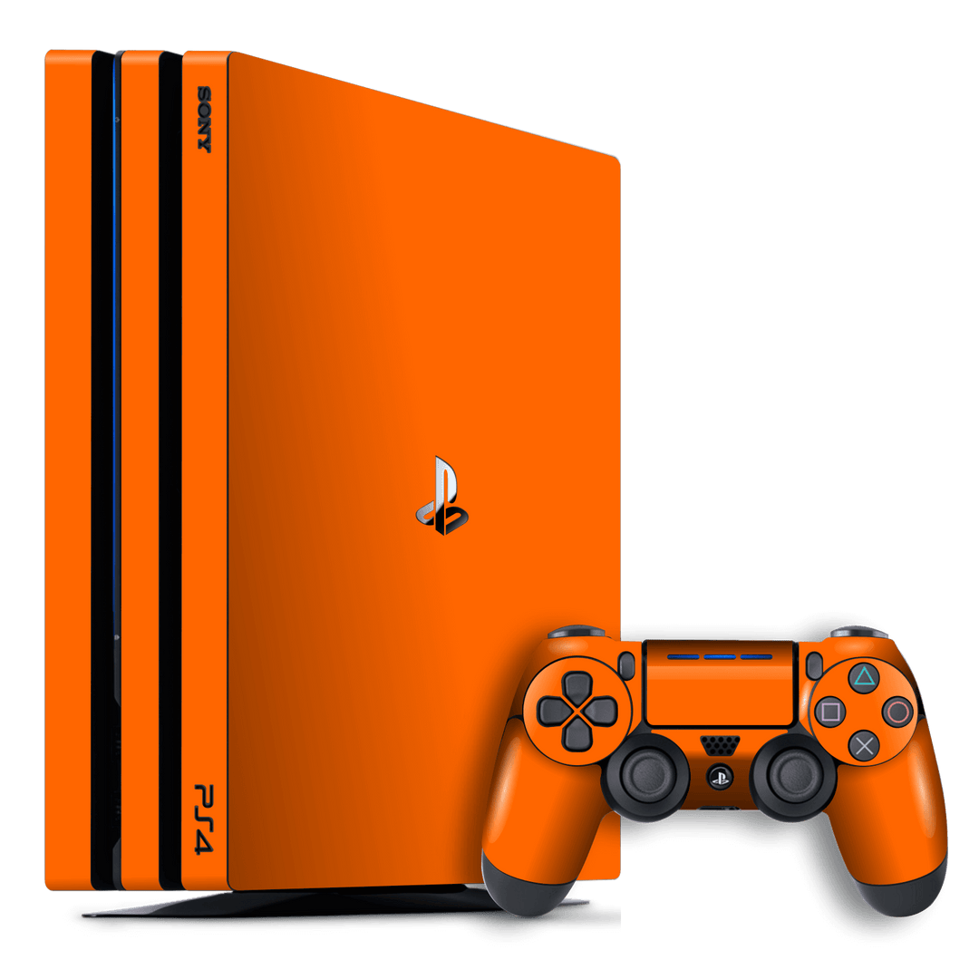 Playstation 4 PRO PS4 PRO Glossy Orange Skin Wrap Decal by EasySkinz