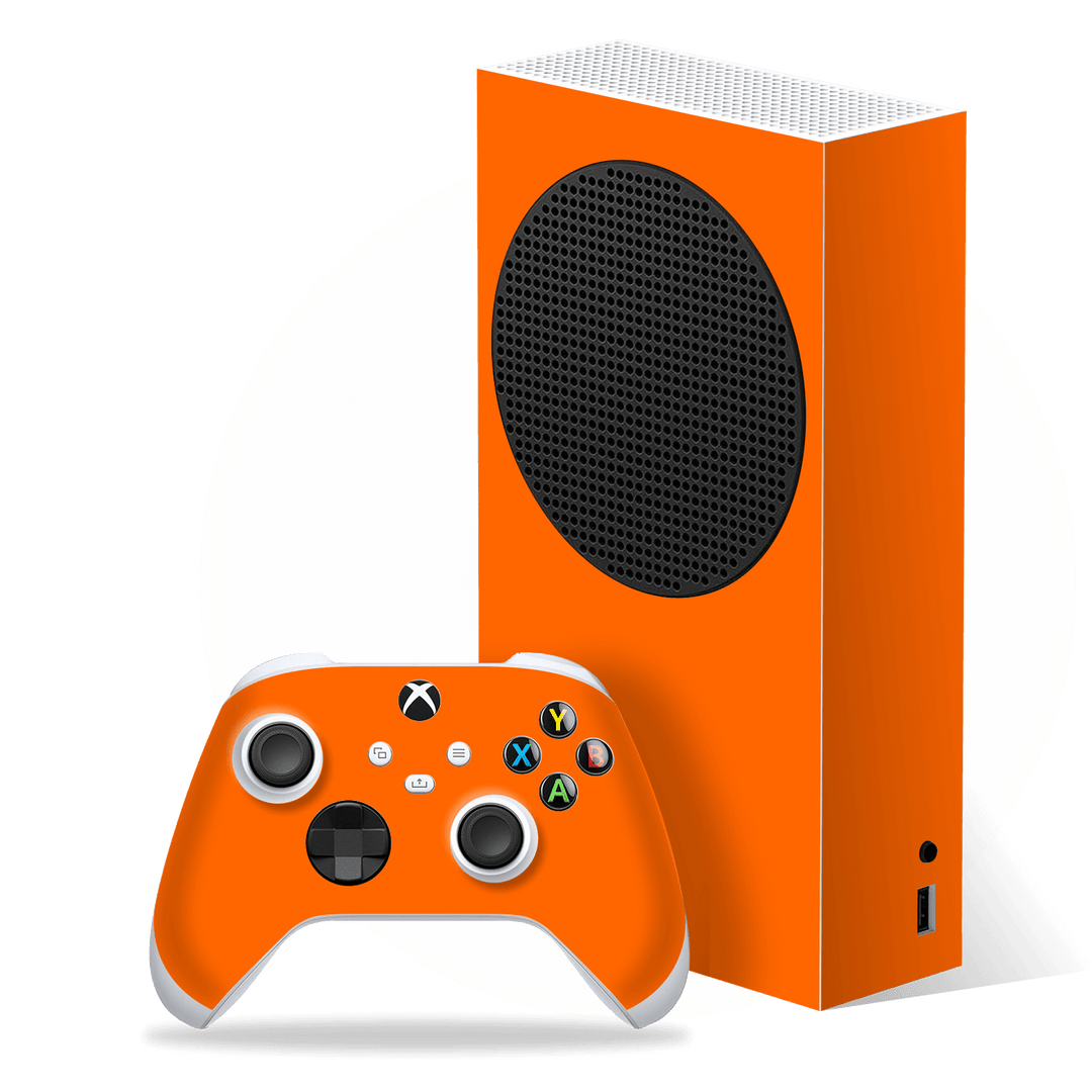 XBOX Series S Glossy ORANGE Skin, Wrap, Decal, Protector, Cover by EasySkinz | EasySkinz.com