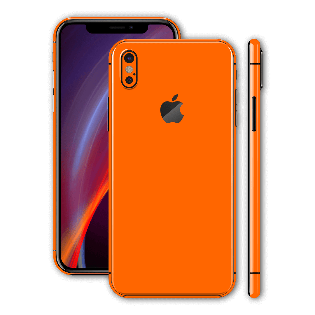 iPhone XS MAX Glossy ORANGE Skin, Wrap, Decal, Protector, Cover by EasySkinz | EasySkinz.com