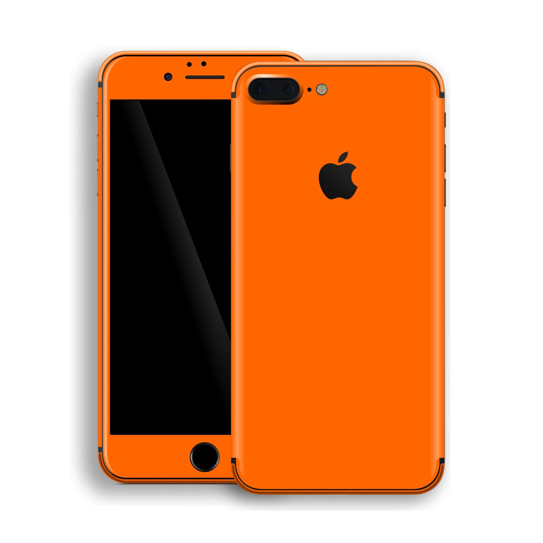 iPhone 8 Plus Orange Glossy Gloss Finish Skin, Decal, Wrap, Protector, Cover by EasySkinz | EasySkinz.com