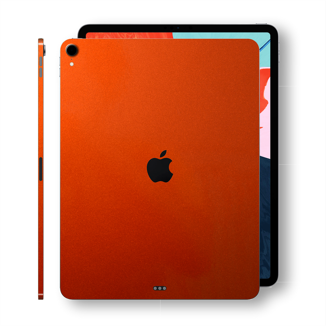 iPad PRO 12.9 inch 3rd Generation 2018 Glossy 3M Fiery Orange Metallic Skin Wrap Sticker Decal Cover Protector by EasySkinz