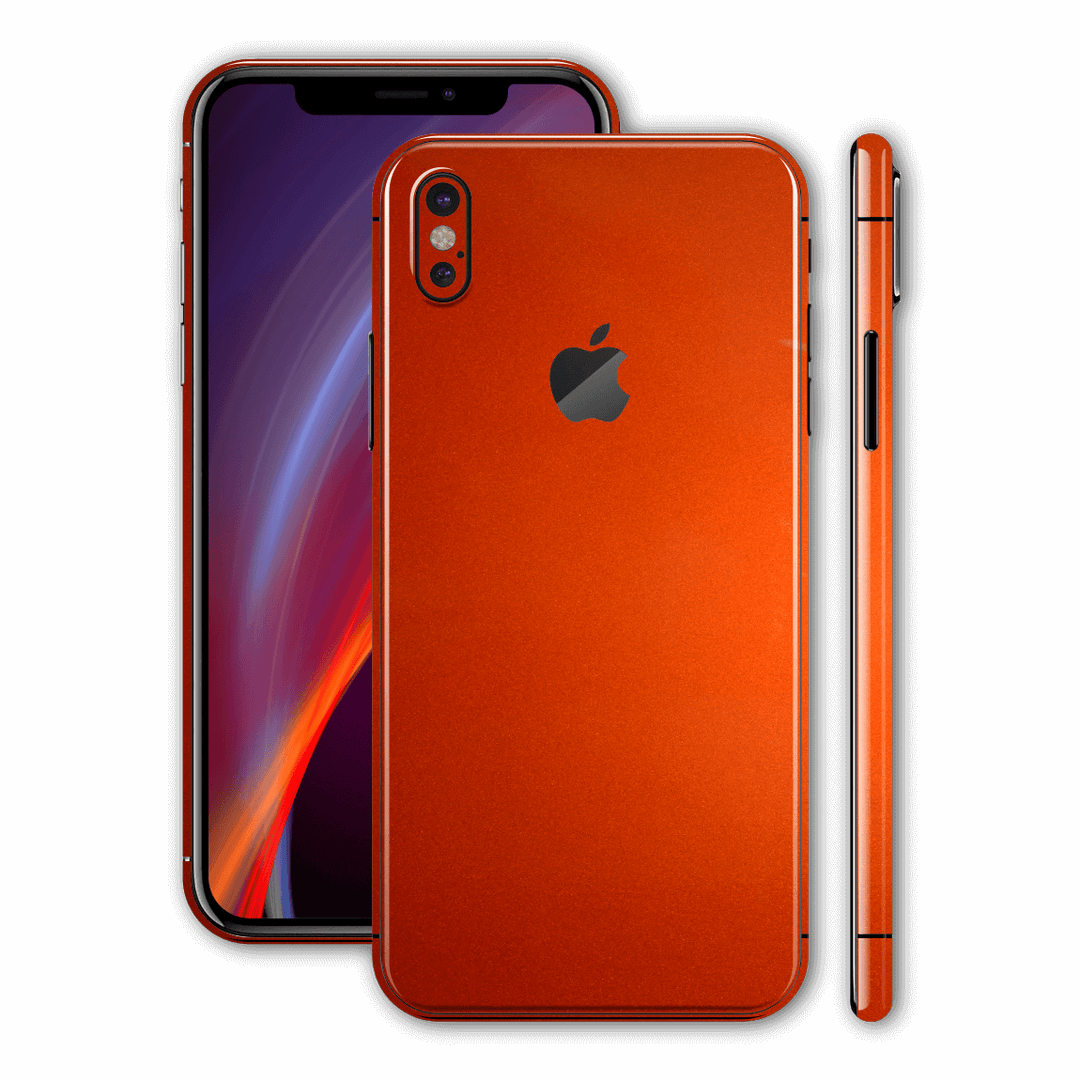 iPhone X Fiery Orange Tuning Metallic Skin, Wrap, Decal, Protector, Cover by EasySkinz | EasySkinz.com