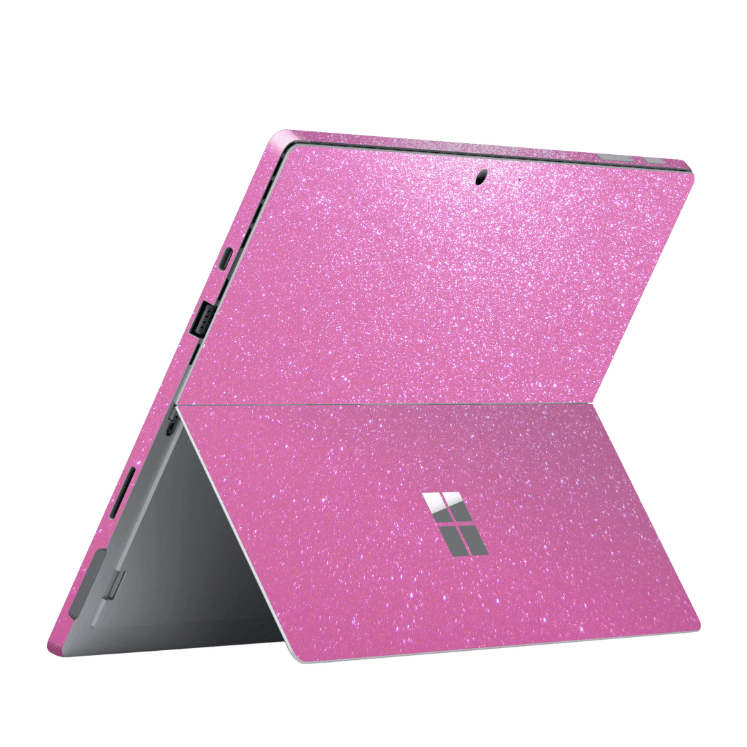 Microsoft Surface Pro 7 Diamond Pink Shimmering, Sparkling, Glitter Skin, Wrap, Decal, Protector, Cover by EasySkinz | EasySkinz.com