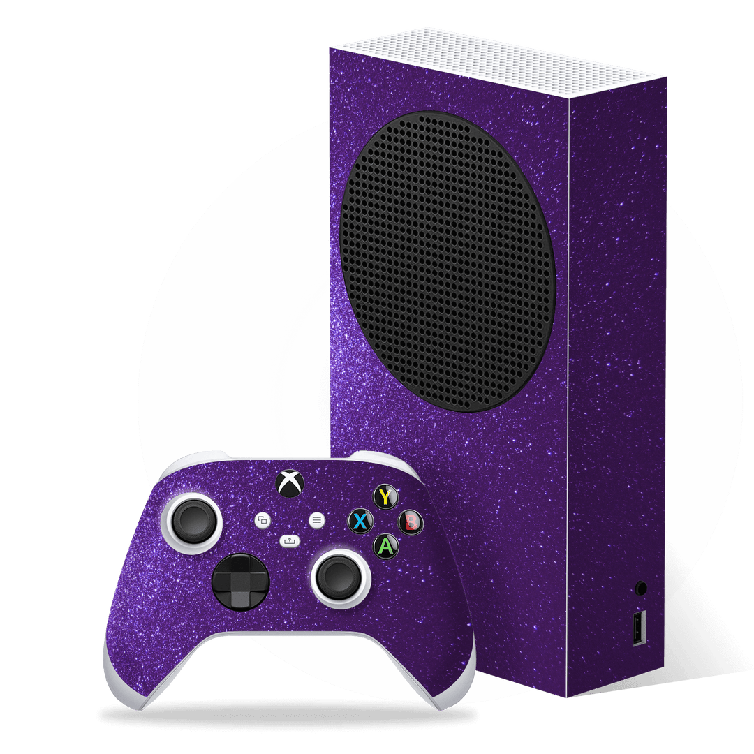 XBOX Series S Diamond PURPLE Shimmering, Sparkling, Glitter Skin, Wrap, Decal, Protector, Cover by EasySkinz | EasySkinz.com