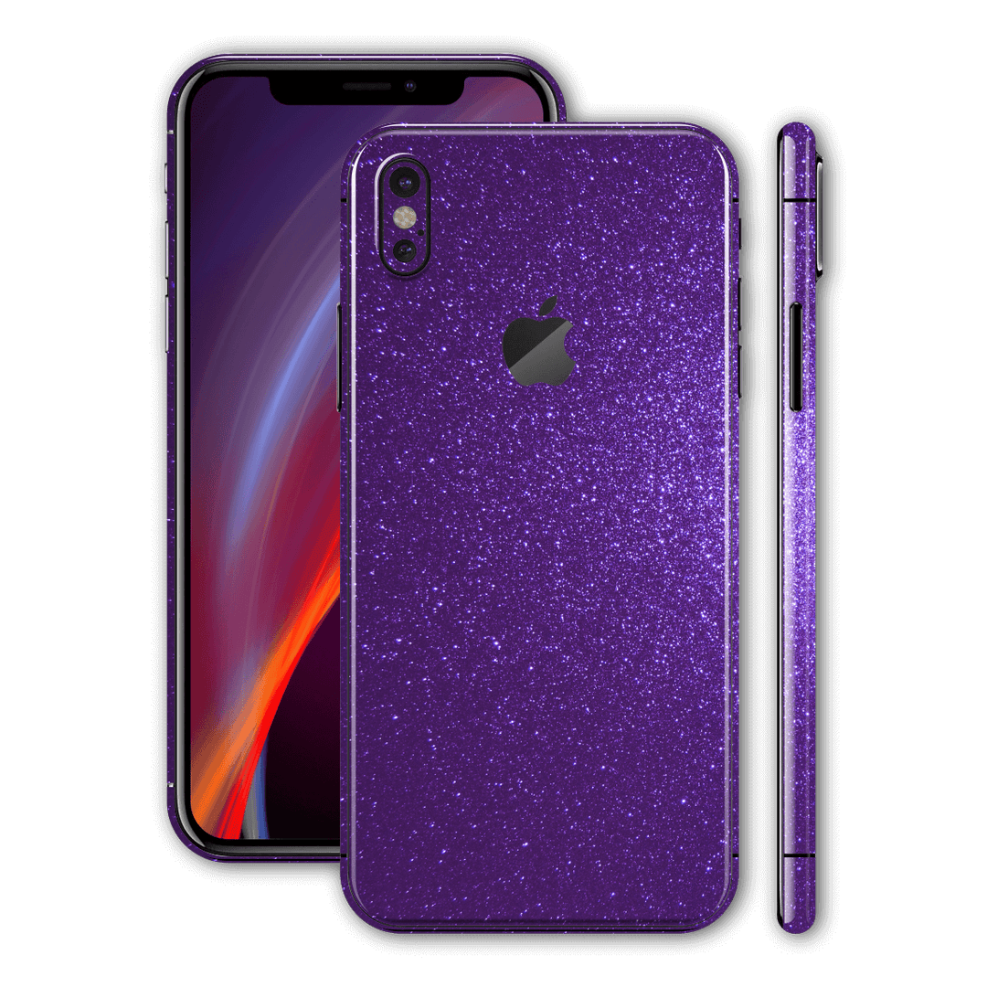 iPhone XS MAX Diamond PURPLE Shimmering, Sparkling, Glitter Skin, Wrap, Decal, Protector, Cover by EasySkinz | EasySkinz.com