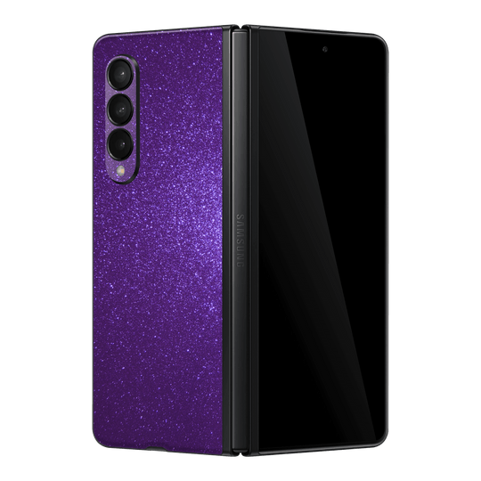 Samsung Galaxy Z Fold 3 Diamond Purple Violet Shimmering Sparkling Glitter Skin Wrap Sticker Decal Cover Protector by EasySkinz