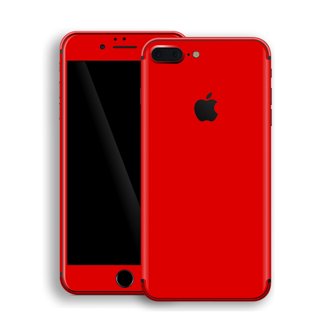 iPhone 8 Plus Bright Red Glossy Gloss Finish Skin, Decal, Wrap, Protector, Cover by EasySkinz | EasySkinz.com