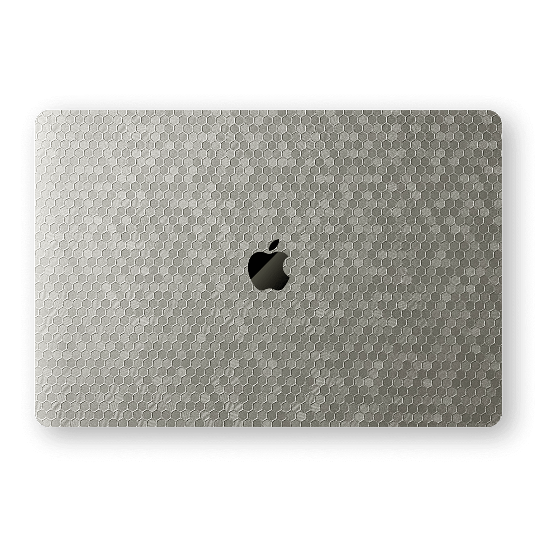 MacBook Pro 13" (2019) SILVER Honeycomb 3D Textured Skin Wrap Sticker Decal Cover Protector by EasySkinz