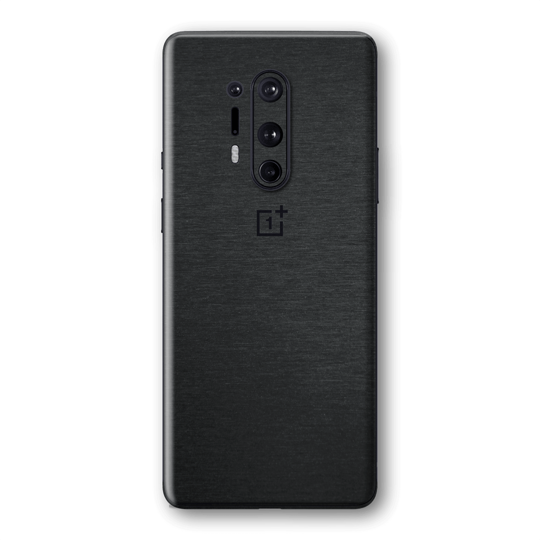 OnePlus 8 PRO Brushed Black Metallic Metal Skin Wrap Sticker Decal Cover Protector by EasySkinz