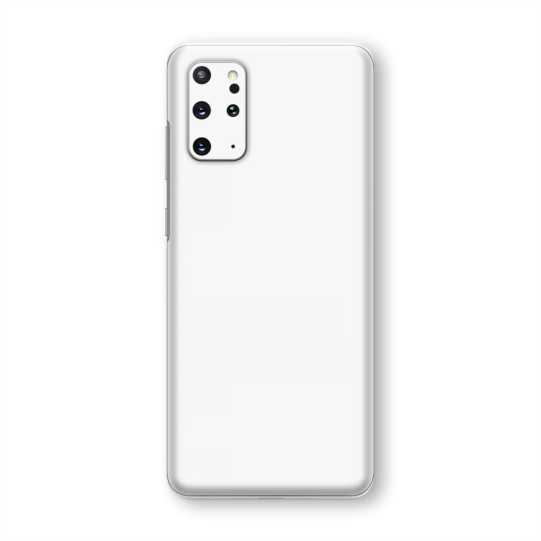 Samsung Galaxy S20+ PLUS White Glossy Gloss Finish Skin Wrap Sticker Decal Cover Protector by EasySkinz