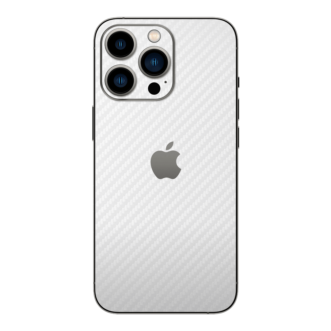 iPhone 14 Pro MAX Textured CARBON Fibre Skin - WHITE - Premium Protective Skin Wrap Sticker Decal Cover by QSKINZ | Qskinz.com