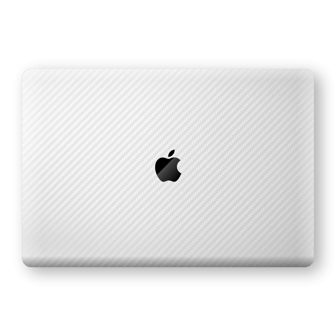 MacBook Air 13" (2018-2019) 3D Textured White Carbon Fibre Fiber Skin, Decal, Wrap, Protector, Cover by EasySkinz | EasySkinz.com