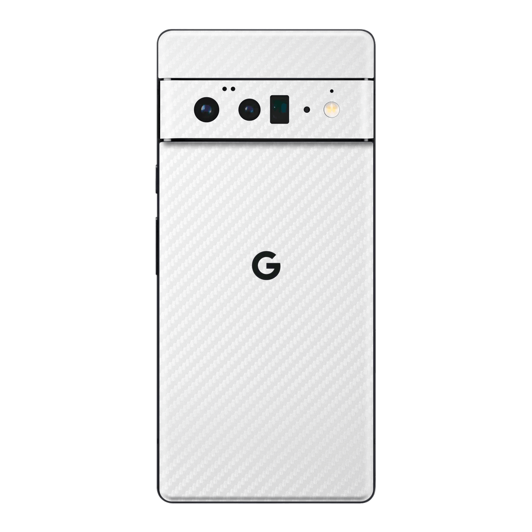 Google Pixel 6 Pro White 3D Textured Carbon Fibre Fiber Skin Wrap Sticker Decal Cover Protector by EasySkinz | EasySkinz.com